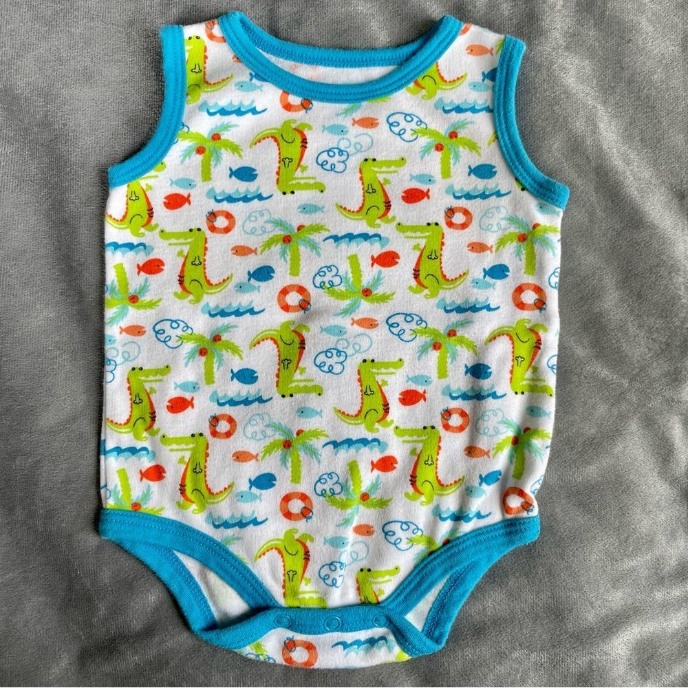 4/$10 - Kidgets Alligator Tank top Onesie